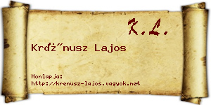 Krénusz Lajos névjegykártya